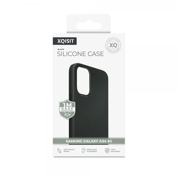 Xqisit Samsung Galaxy A34 5G Deksel Silicone Case Svart