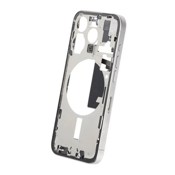 Midtramme med smådeler til iPhone 15 Pro - hvit titan OEM