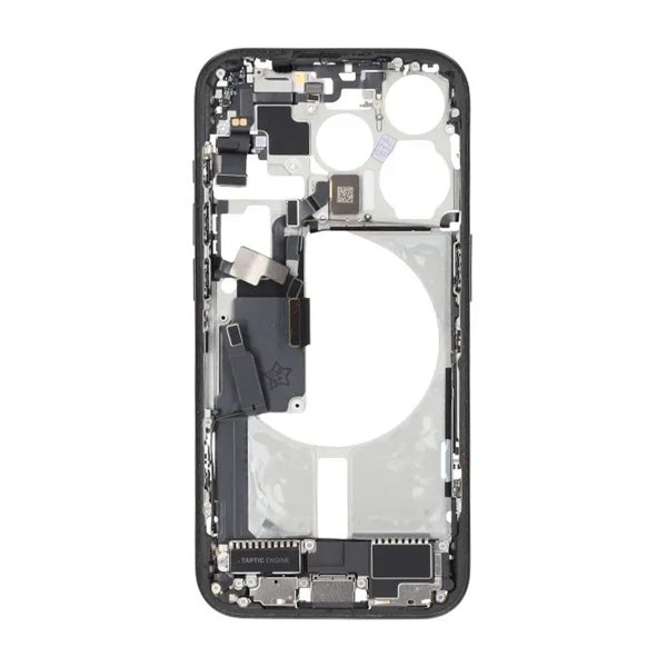 Mellomramme med smådeler for iPhone 15 Pro - Svart Titan OEM