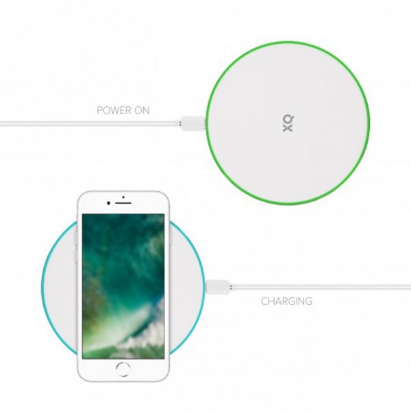 Xqisit Trådløs lader Wireless Fast Charger 15W Hvit