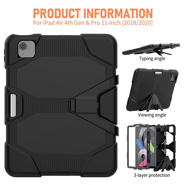 iPad Air 10.9 (gen 4/5) Deksel Heavy Duty Armor Svart