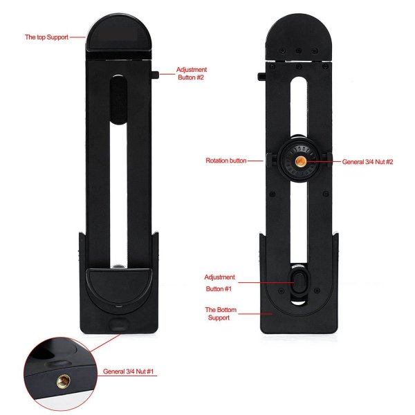 Gear Holder for nettbrett Fotostativ 1/4" Stativgjenge