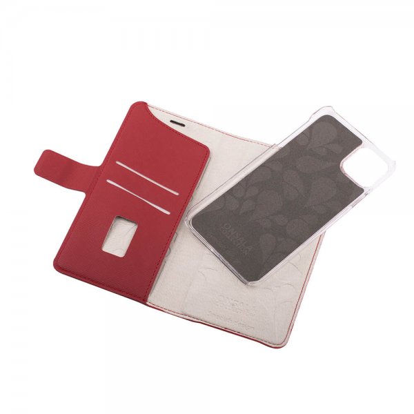 Onsala iPhone 11 Pro Max Etui Fashion Edition Avtakbart Deksel Saffiano Rød