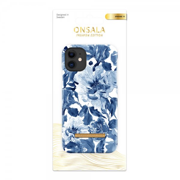 Onsala iPhone 11 Deksel Fashion Edition Indigo Peony