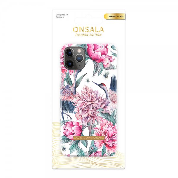 Onsala iPhone 11 Pro Max Deksel Fashion Edition Pink Crane