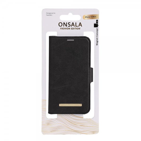 Onsala iPhone 13 Mini Etui Fashion Edition Avtakbart Deksel Midnight Black