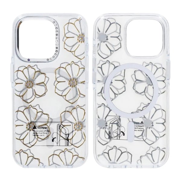 iPhone 15 Pro Deksel Mønster MagSafe Blomster