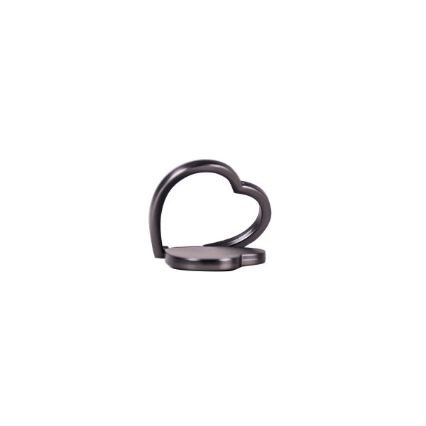 Gear Mobilring Hjerte med støttefunksjon Svart
