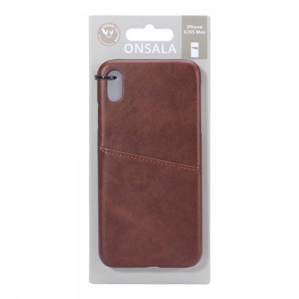 Onsala iPhone Xs Max Deksel med en Kortlomme Brun