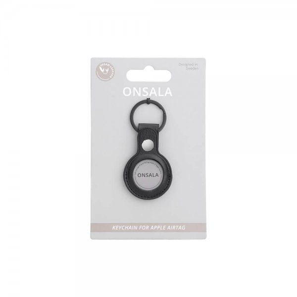 Onsala Apple AirTag Holder Kunstlæder Svart