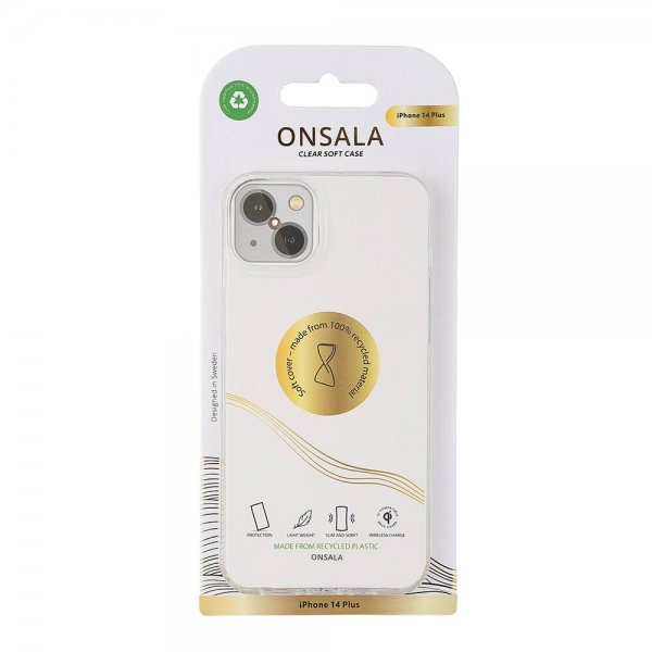 Onsala iPhone 14 Plus Deksel Resirkulert TPU Transparent