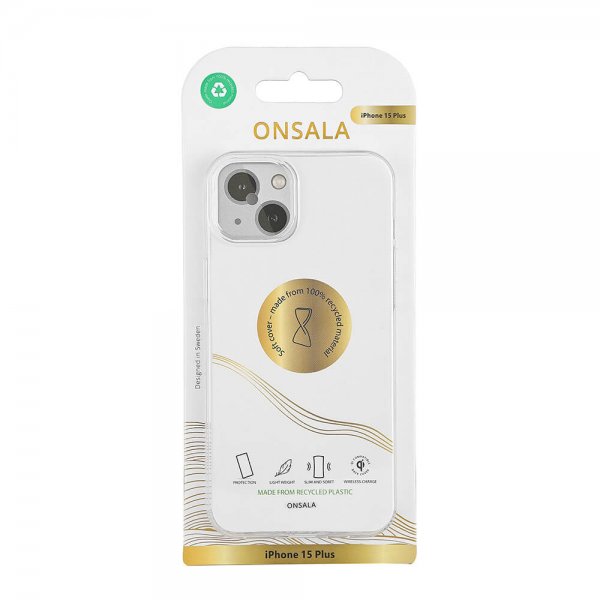 Onsala iPhone 15 Plus Deksel Resirkulert TPU Transparent