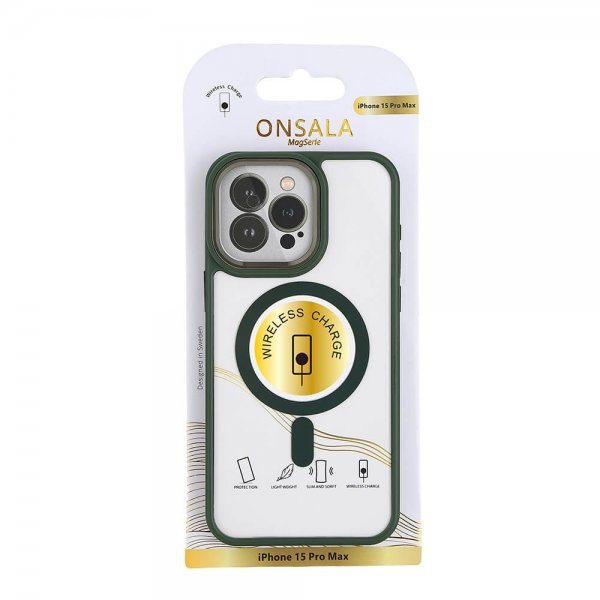 Onsala iPhone 15 Pro Max Deksel Bumper MagSeries Grønn
