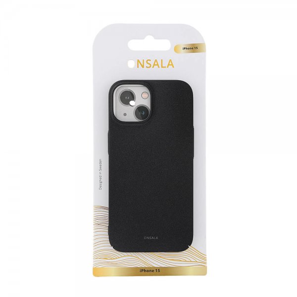 Onsala iPhone 15 Deksel Ultraslim Sand Burst Svart