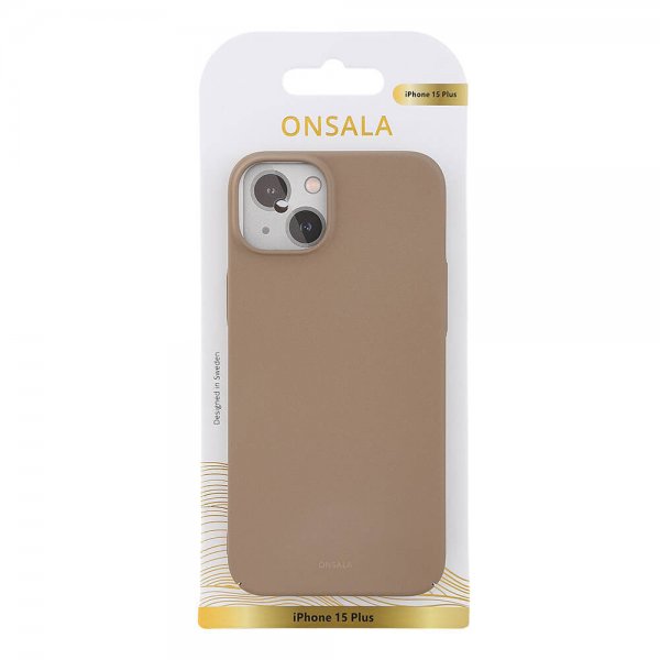 Onsala iPhone 15 Plus Deksel Ultraslim Sand Burst Beige