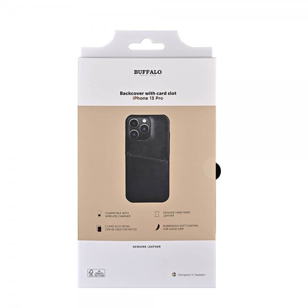 Buffalo iPhone 13 Pro Deksel Backcover with Card Slot Svart