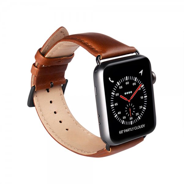 Buffalo Apple Watch 44/45/46mm/Apple Watch Ultra Armbånd Ekte Skinn Brun