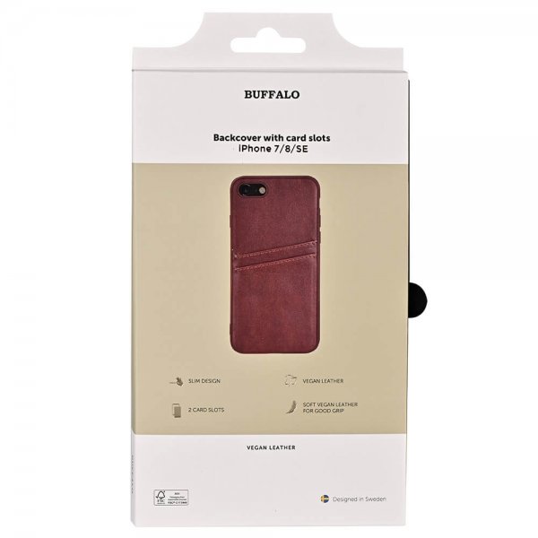 Buffalo iPhone 7/8/SE Deksel Backcover with Card Slots Brun