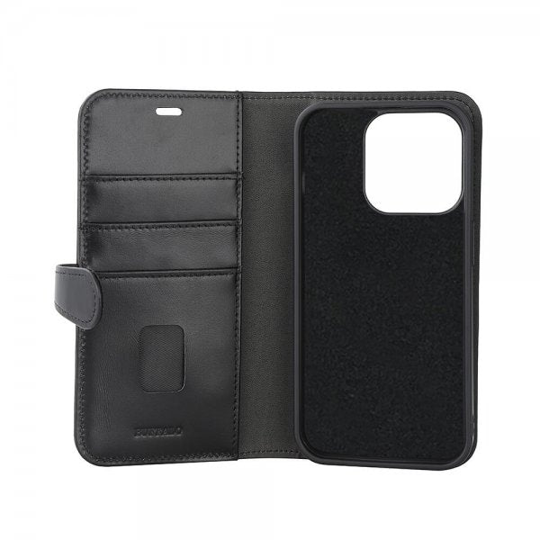 Buffalo iPhone 15 Pro Etui 3 Kortlomme Avtakbart deksel MagSeries Svart