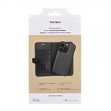 Buffalo iPhone 15 Pro Etui 3 Kortlomme Avtakbart deksel MagSeries Svart