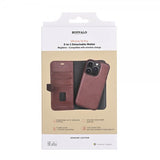 Buffalo iPhone 15 Pro Etui 3 Kortlomme Avtakbart deksel MagSeries Brun