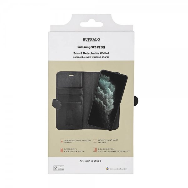 Buffalo Samsung Galaxy S23 FE Etui 2-in-1 Detachable Wallet Svart