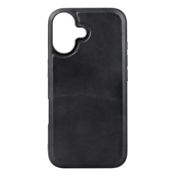 Buffalo iPhone 16 Deksel Ekte skinn MagSeries Svart