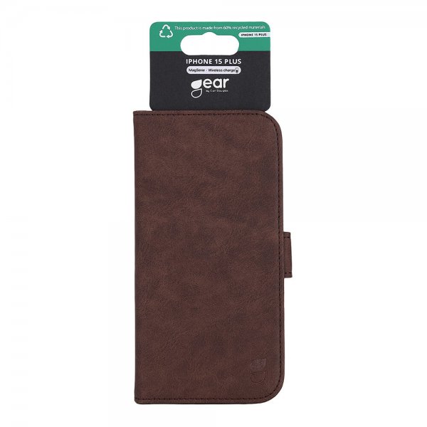 Gear iPhone 15 Plus Etui 3 Kortlomme MagSeries Brun
