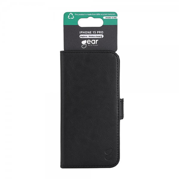 Gear iPhone 15 Pro Etui 3 Kortlomme MagSeries Svart