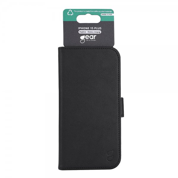 Gear iPhone 15 Plus Etui 3 Kortlomme MagSeries Svart