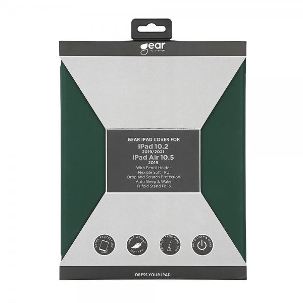 Gear iPad 10.2 (gen 7/8/9) Etui Trifold Stand Folio Grønn