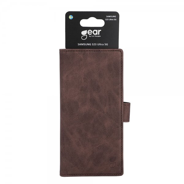 Gear Samsung Galaxy S23 Ultra Etui med Kortlomme Brun