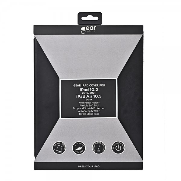Gear iPad 10.2 (gen 7/8/9) Etui Trifold Stand Folio Svart