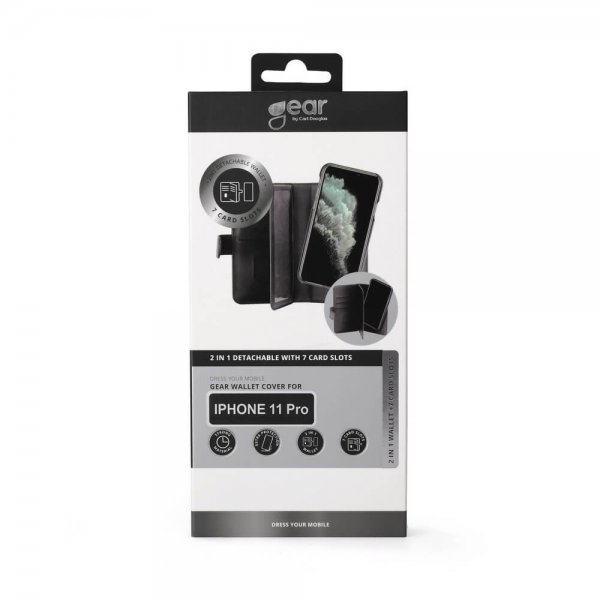 Gear iPhone 11 Pro Etui 7 Kortlomme Avtakbart deksel Svart