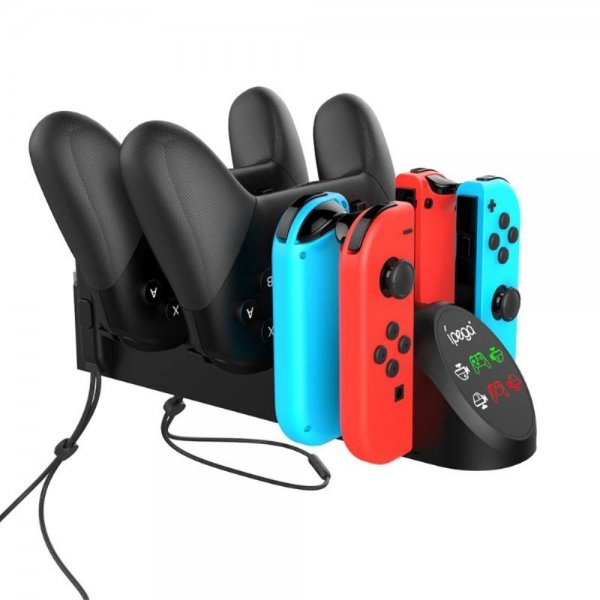 Ipega 6 i 1 ladestasjon for Nintendo Switch kontrollere