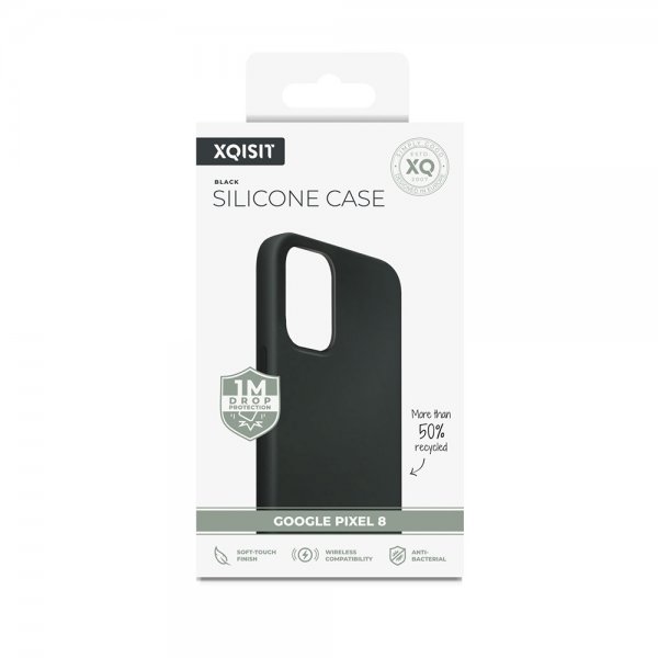 Xqisit Google Pixel 8 Deksel Silicone Case Svart