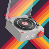 Mobility on Board Høyttaler vekkerklokke vinyl retro grå
