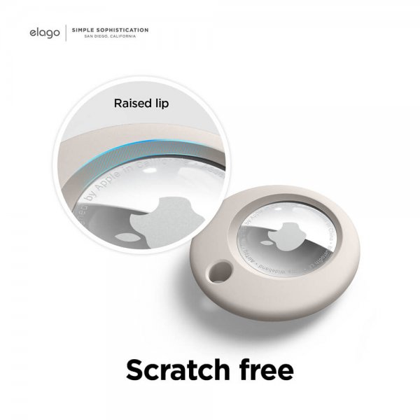 Elago Etui med nøkkelring for AirTag Lysegrå