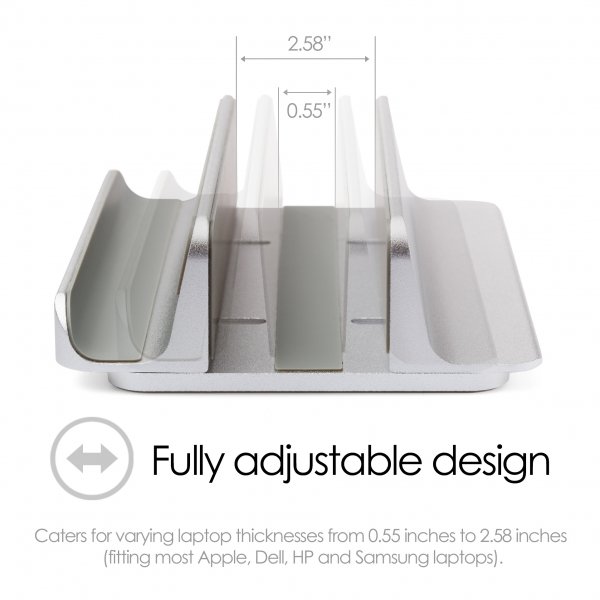 desire2 Dobbel Bordsstativ for Tablet Mac/Ultrabooks Justerbar Aluminium