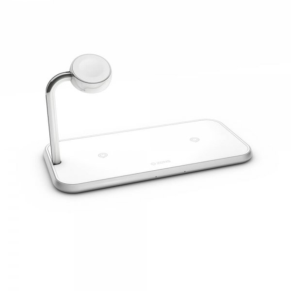 Zens Dual+Watch Aluminium Trådløs Charger Hvit