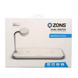 Zens Dual+Watch Aluminium Trådløs Charger Hvit