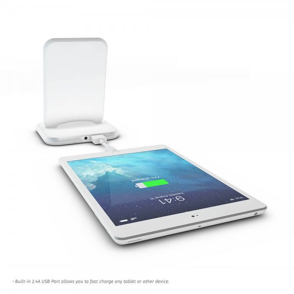 Zens Stand Aluminium Trådløs Charger Hvit