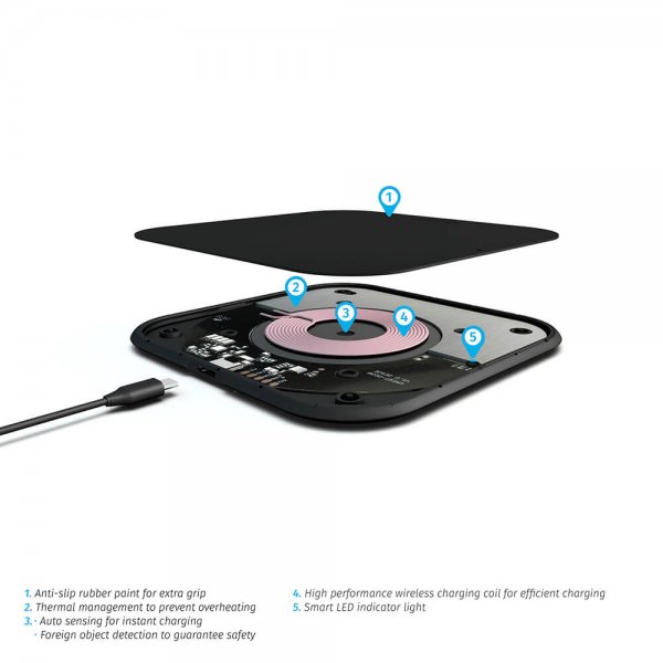 Zens Single Fast Trådløs Charger Slim-line
