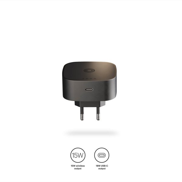 Zens Trådløs lader Wall Plug Qi2 MagSafe Svart