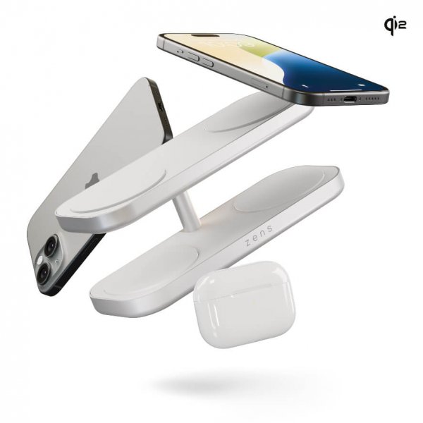Zens Trådløs lader Quattro Pro 4 Qi2 MagSafe Hvit