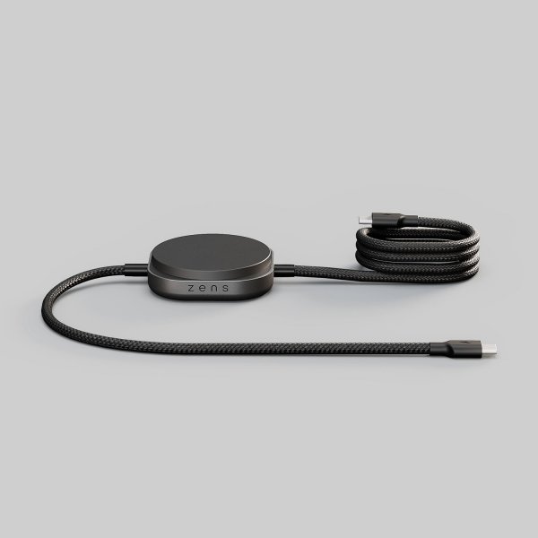 Zens Kabel USB C-C Pro 2 Qi2 15W 1.5m Svart