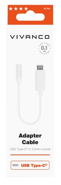 Vivanco Adapter USB Type-C to 3.5mm Hvit