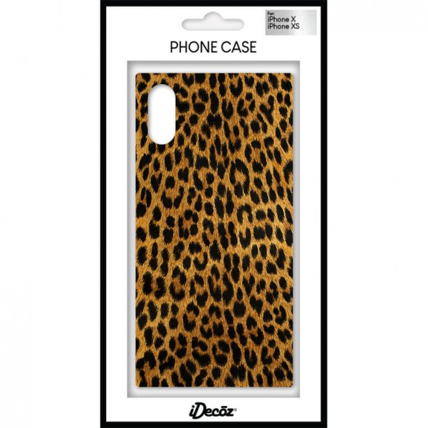 iDecoz iPhone X/Xs Deksel Square Case Leopard