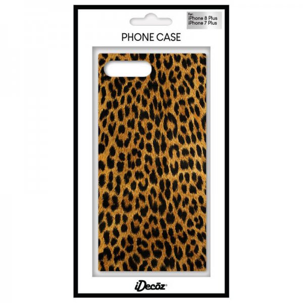 iDecoz iPhone 7 Plus/iPhone 8 Plus Deksel Square Case Leopard