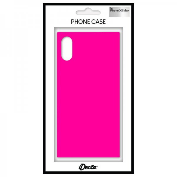 iDecoz iPhone Xs Max Deksel Square Case Neon Rosa